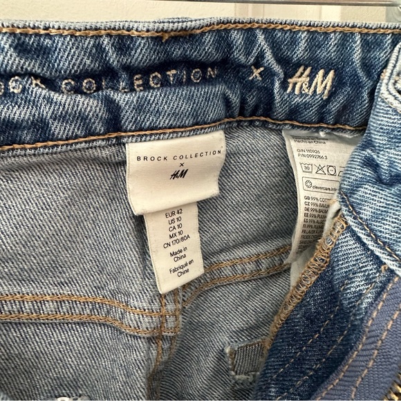 Brock Collection x H&M Medium Wash High Rise Cropped Jean - Size 10 - Picture 6 of 6